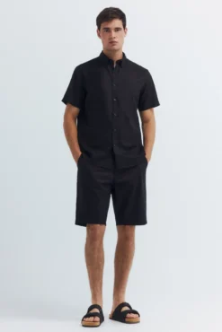 Camisa lino manga corta
