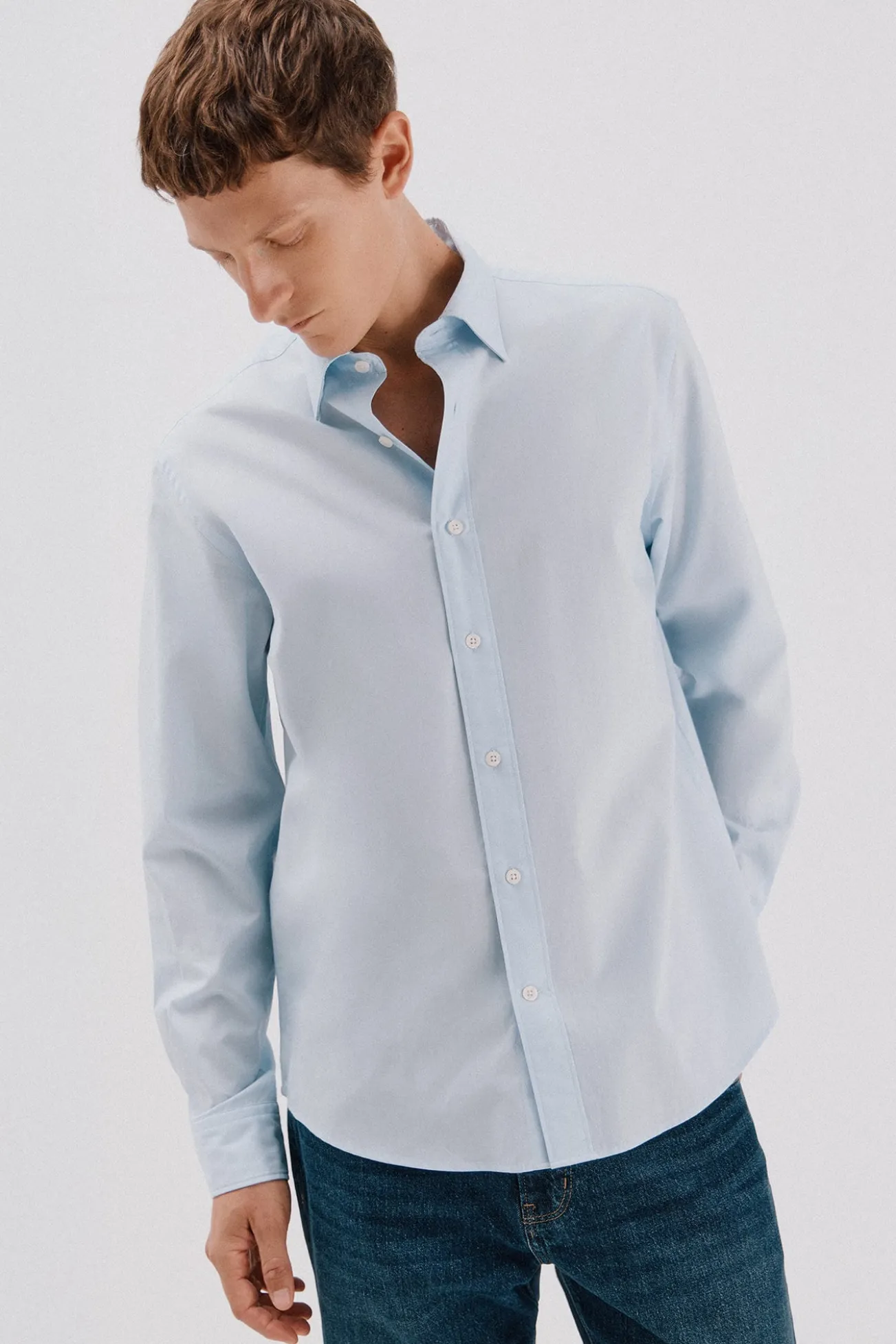 Camisa lisa algodón tencel