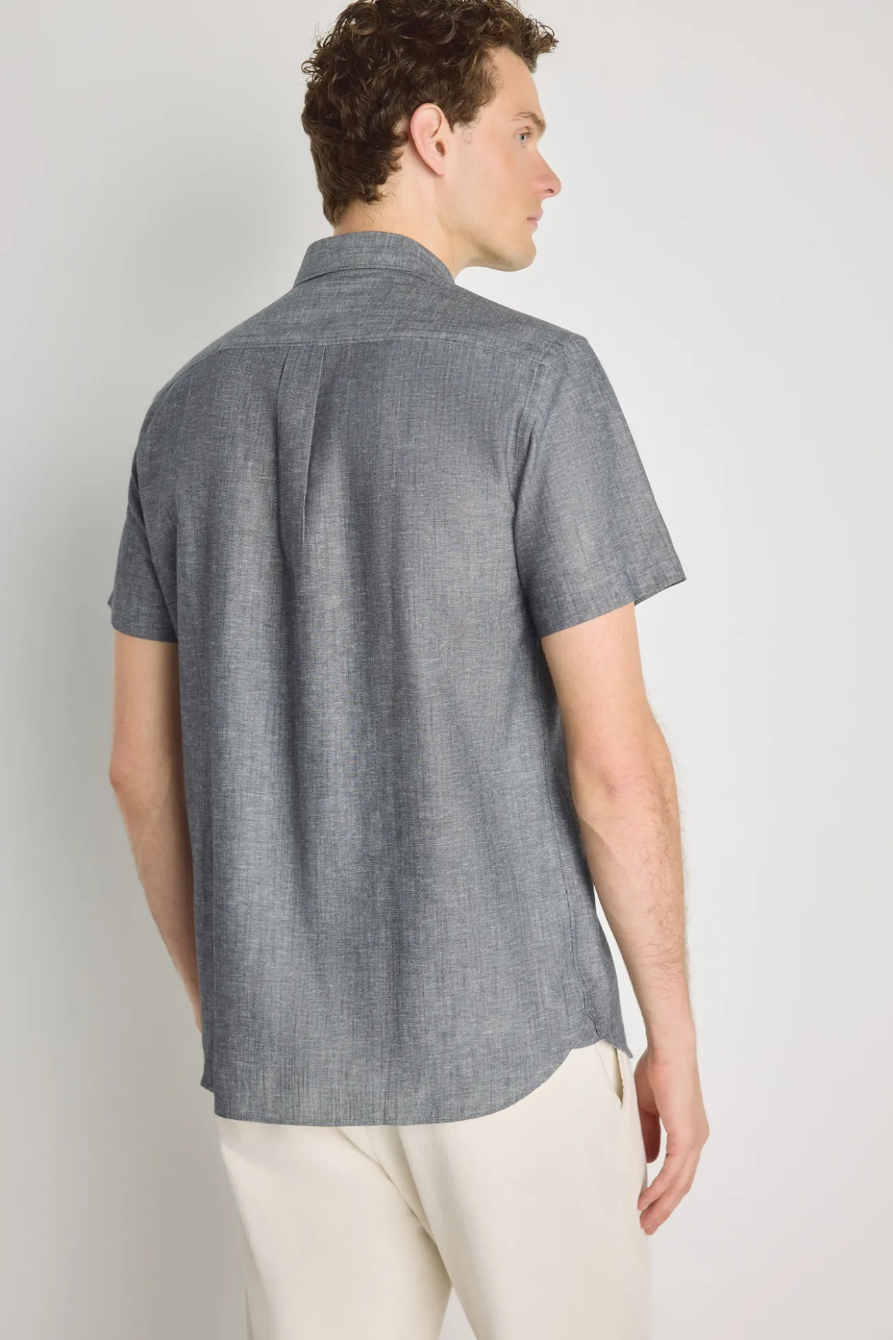 Camisa lisa manga corta