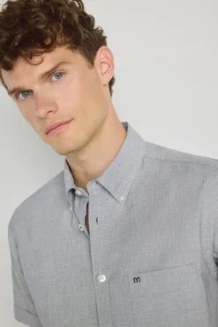 Camisa lisa manga corta
