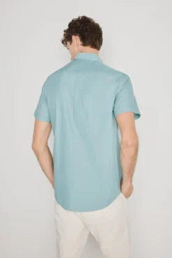 Camisa lisa manga corta