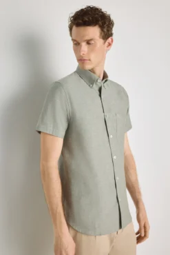 Camisa lisa manga corta