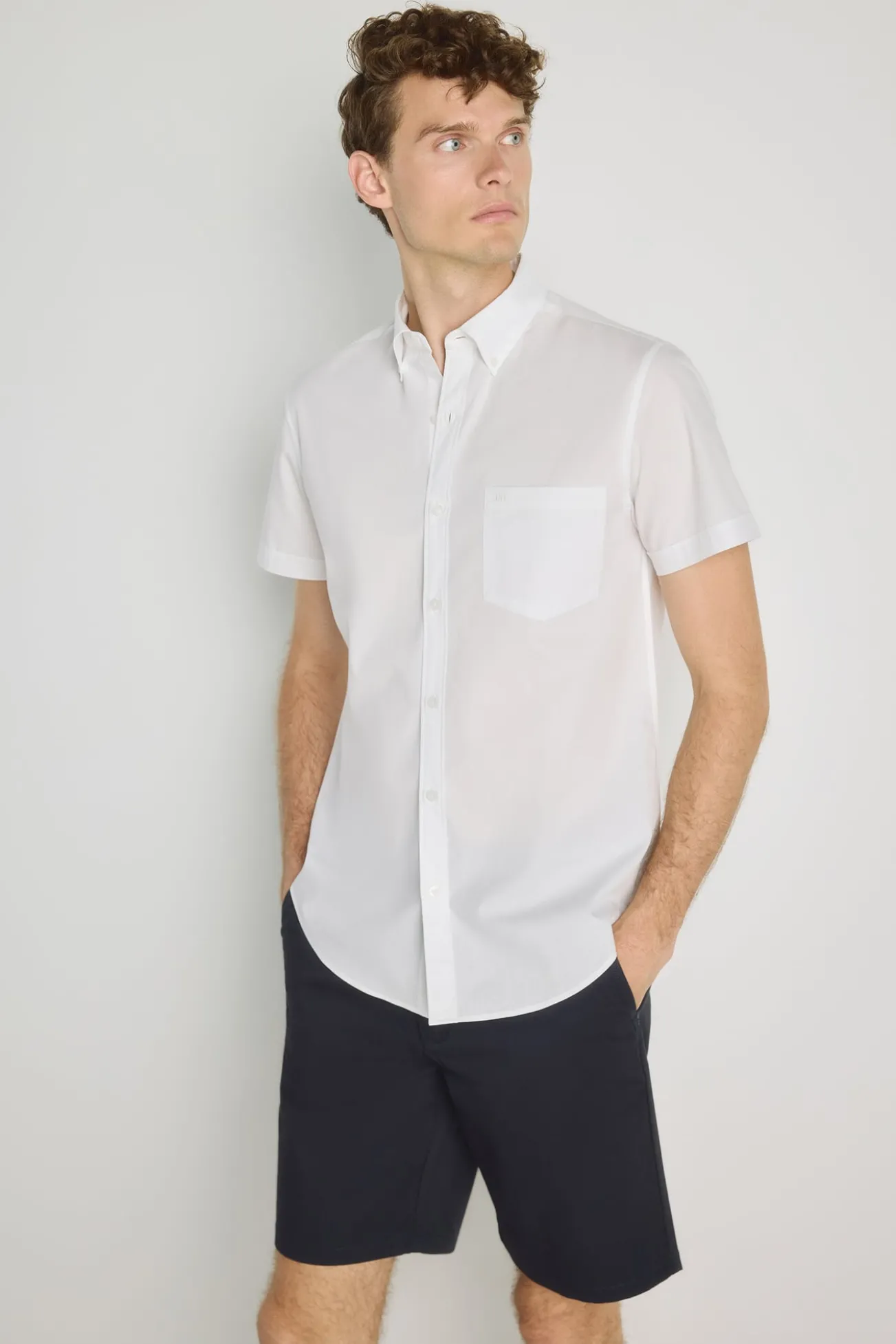 Camisa lisa manga corta
