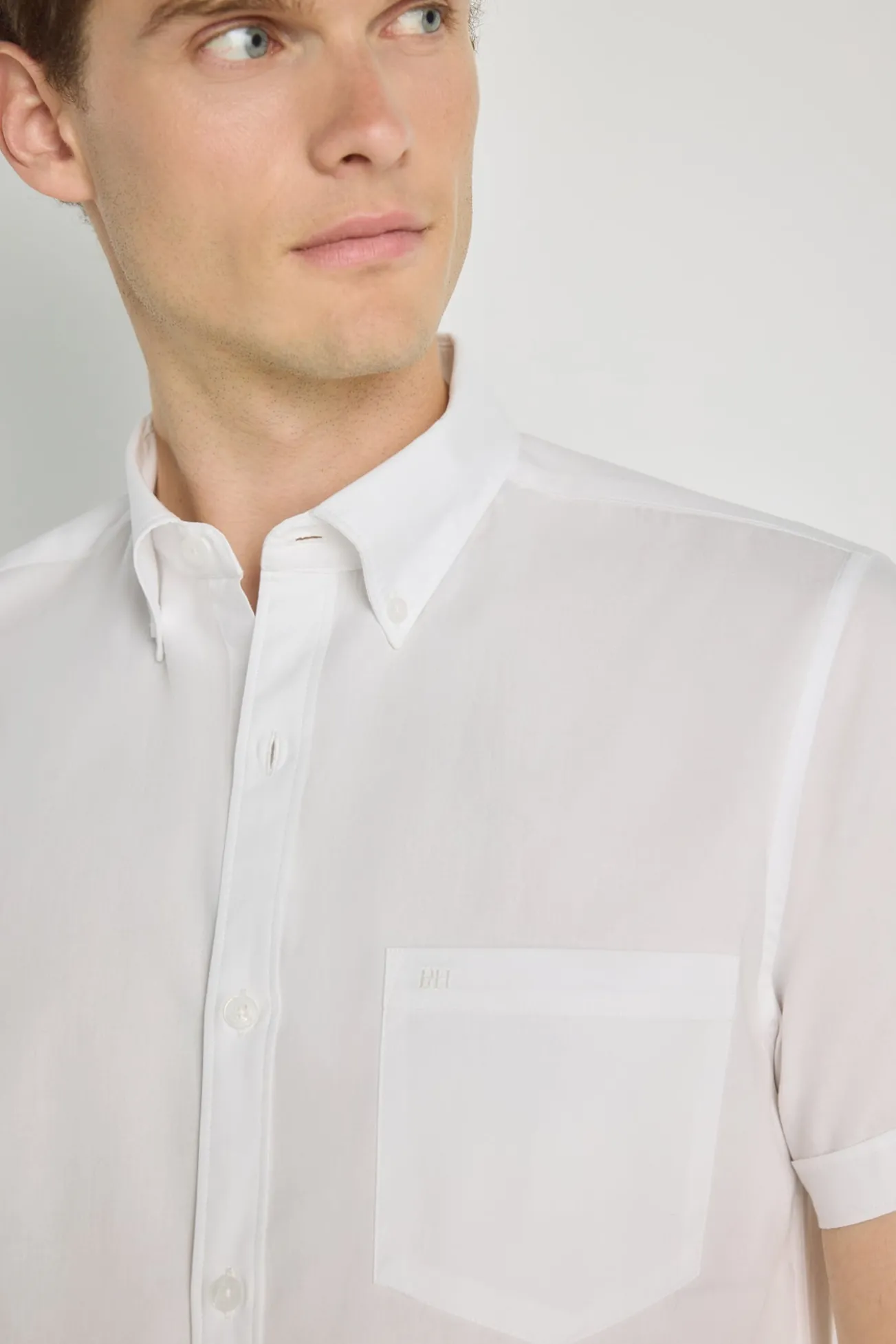 Camisa lisa manga corta