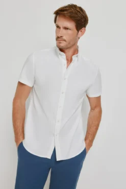 Camisa lisa manga corta