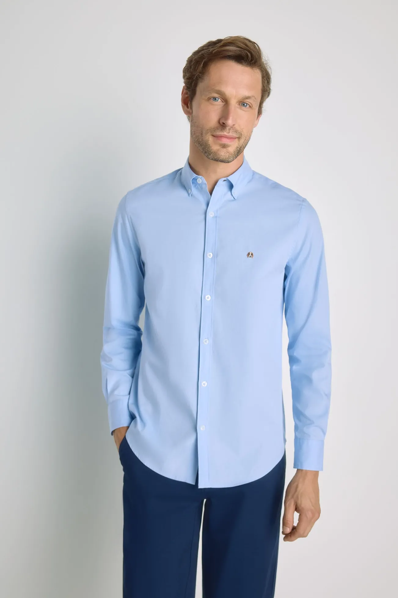 Camisa lisa manga larga