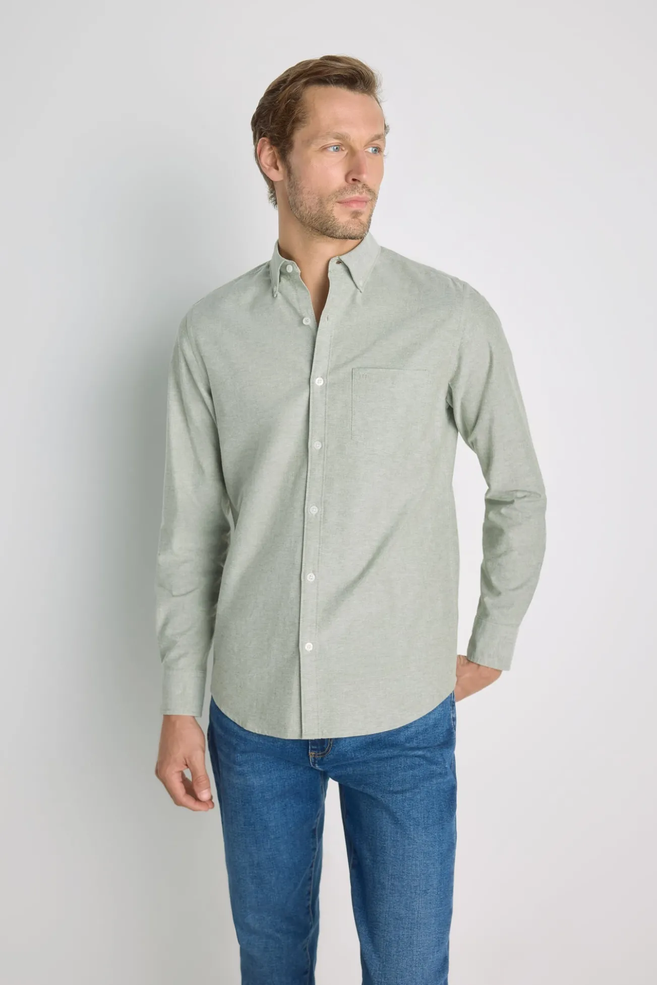 Camisa lisa manga larga