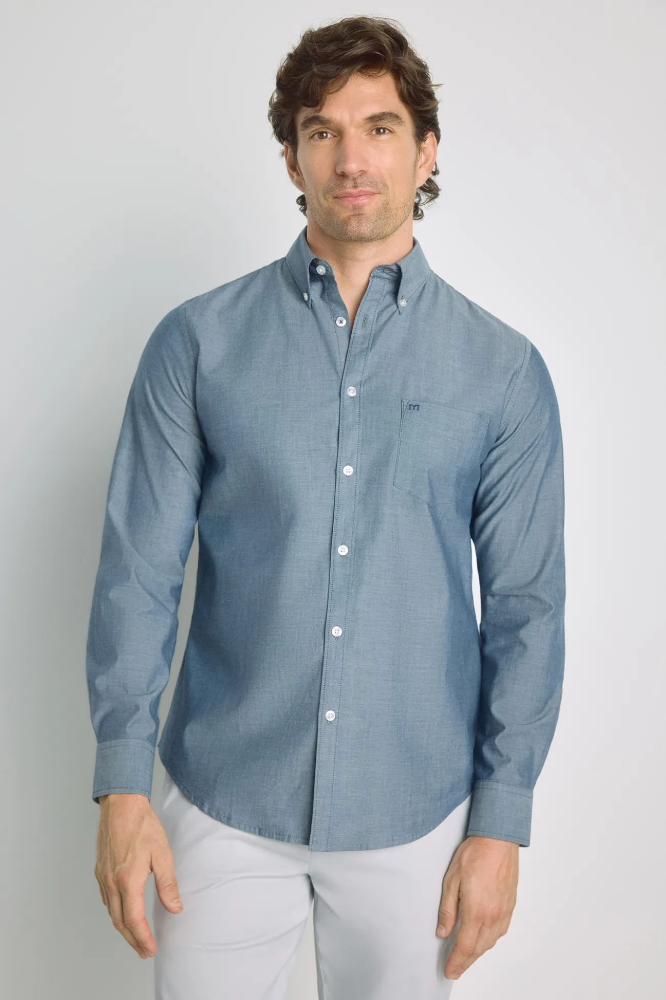 Camisa lisa manga larga