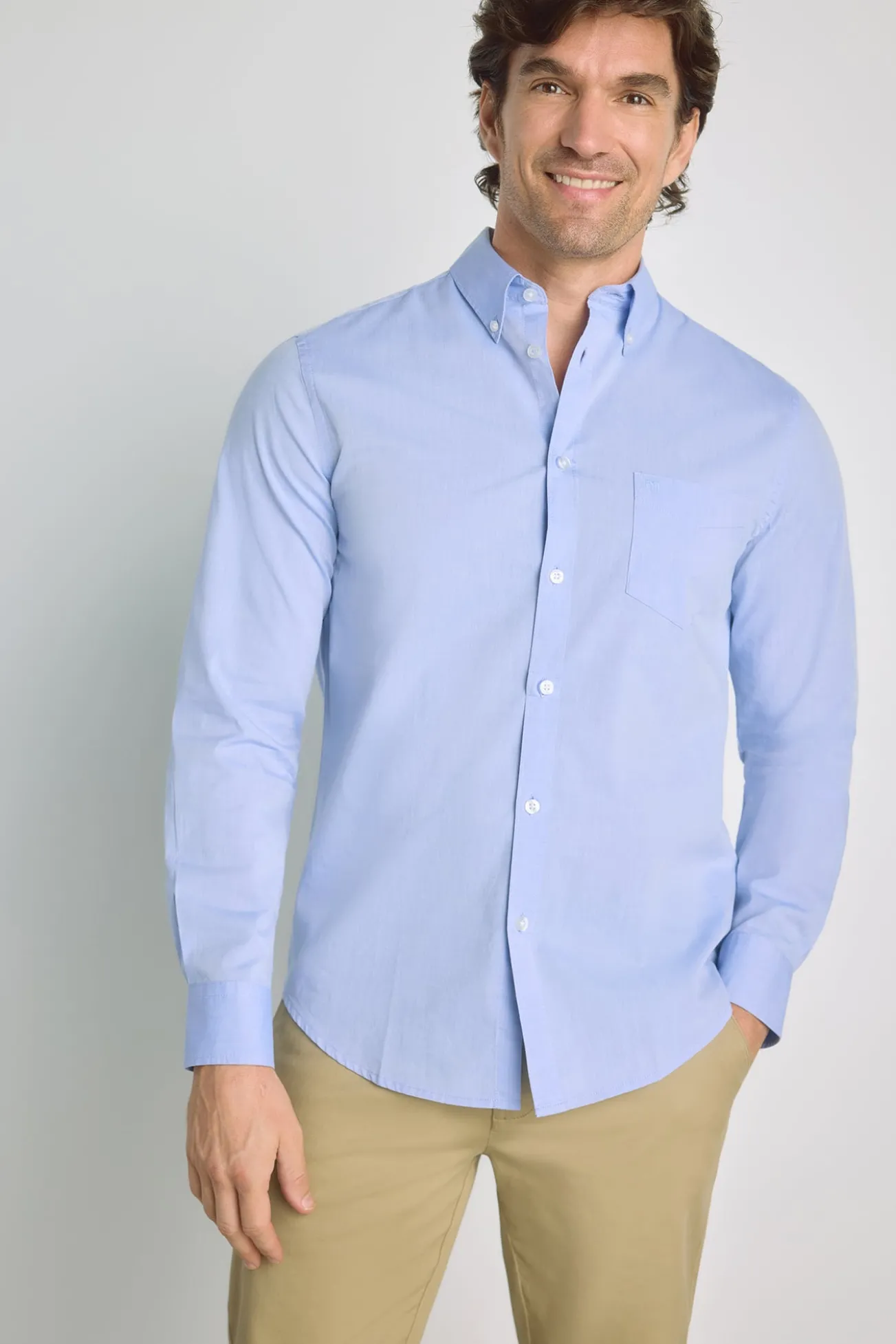 Camisa lisa manga larga
