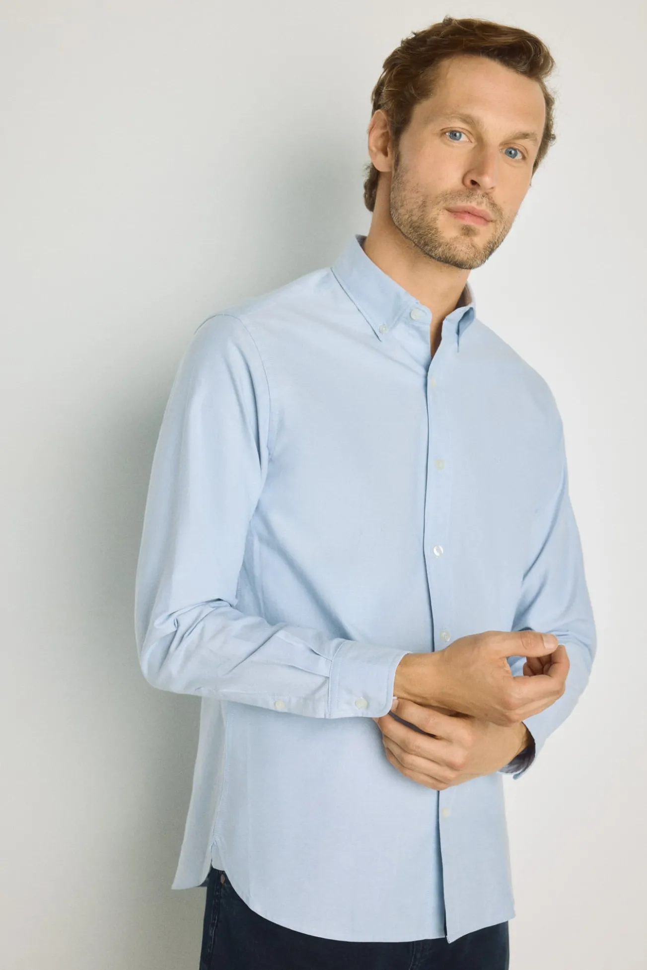 Camisa lisa manga larga