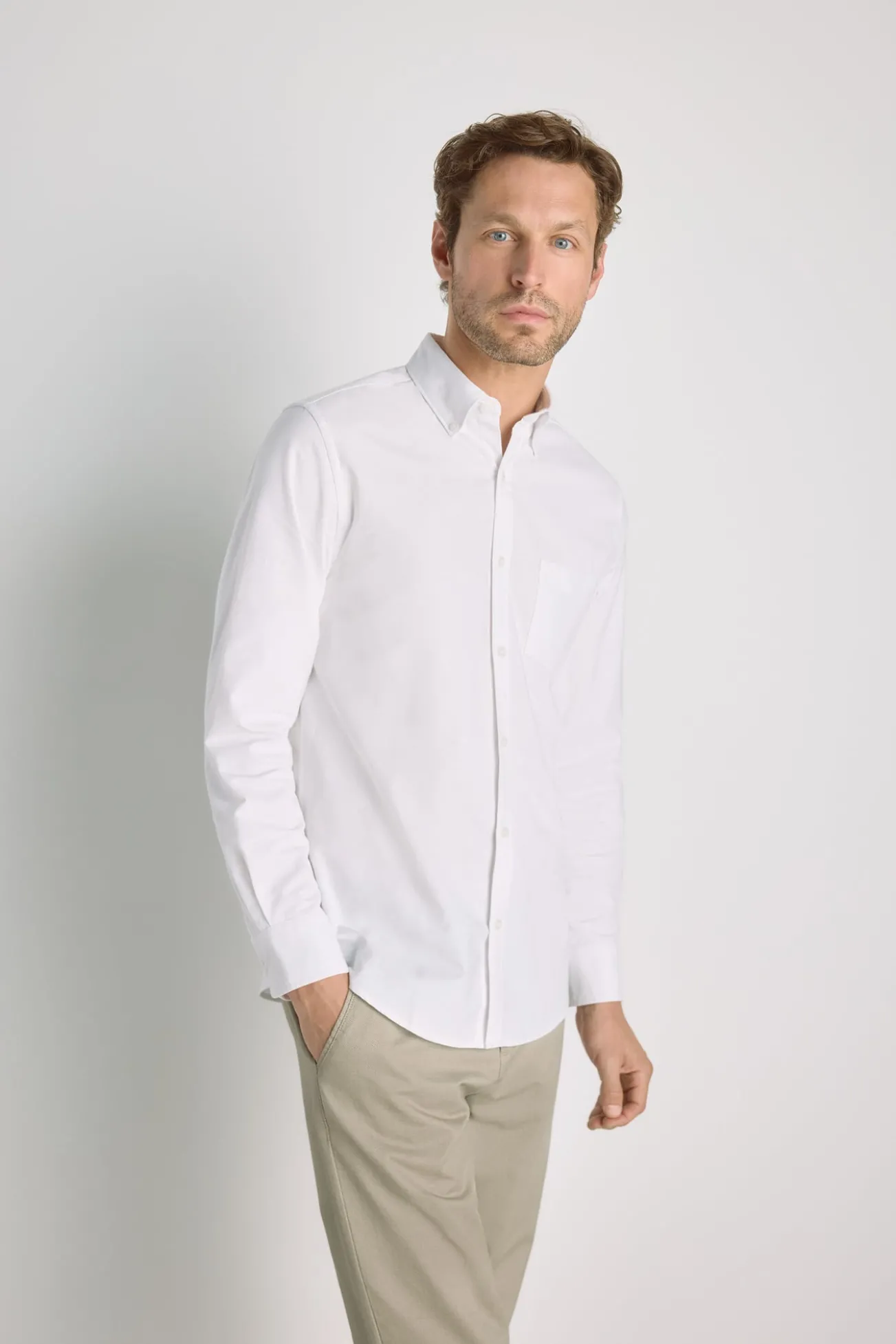 Camisa lisa manga larga