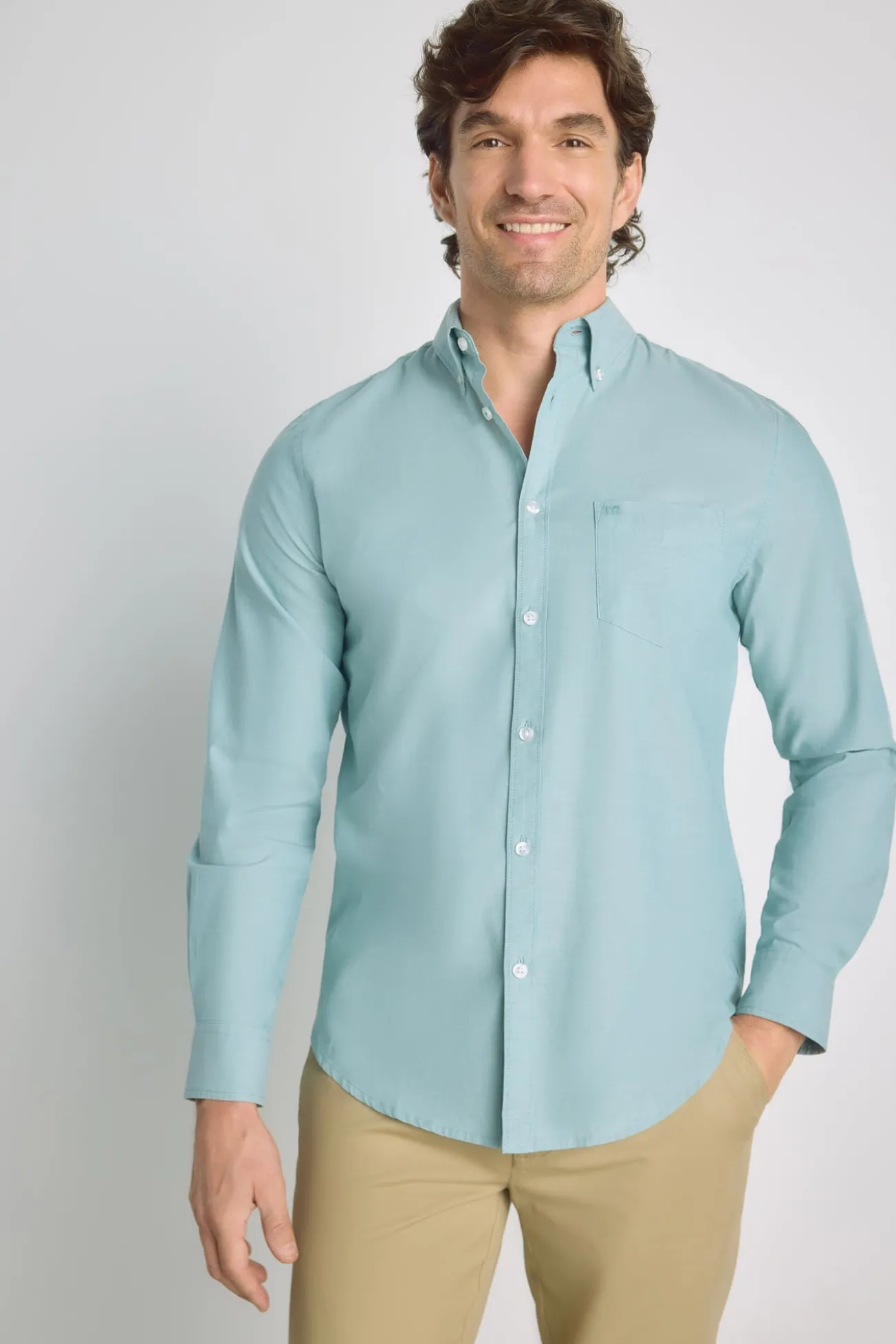 Camisa lisa manga larga