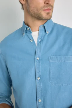 Camisa lisa manga larga