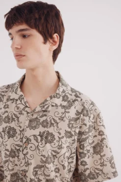 Camisa manga corta algodón estampado