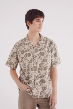 Camisa manga corta algodón estampado