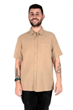 Camisa manga corta con lino