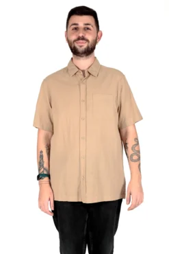 Camisa manga corta con lino