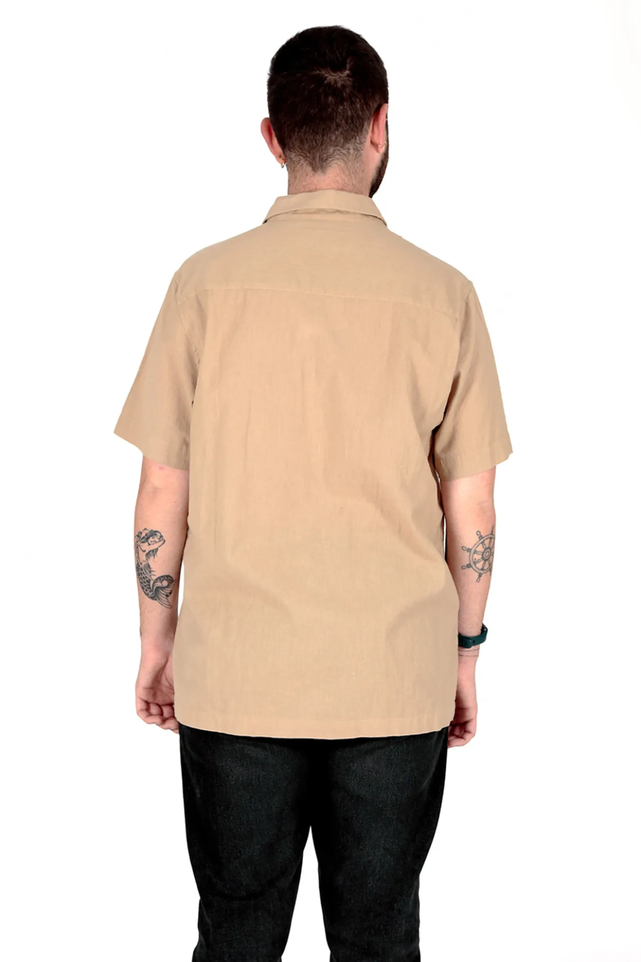 Camisa manga corta con lino