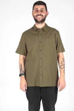 Camisa manga corta con lino