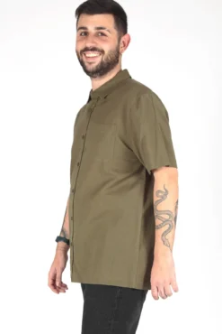 Camisa manga corta con lino