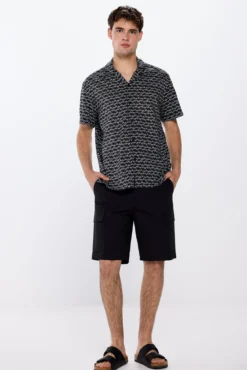 Camisa manga corta estampada viscosa
