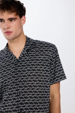 Camisa manga corta estampada viscosa