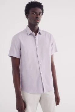 Camisa manga corta estructura bicolor