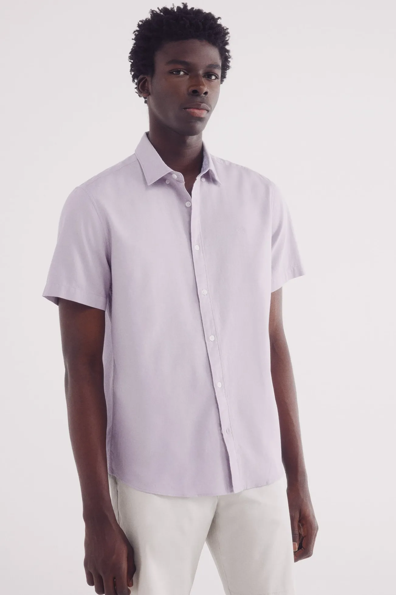 Camisa manga corta estructura bicolor