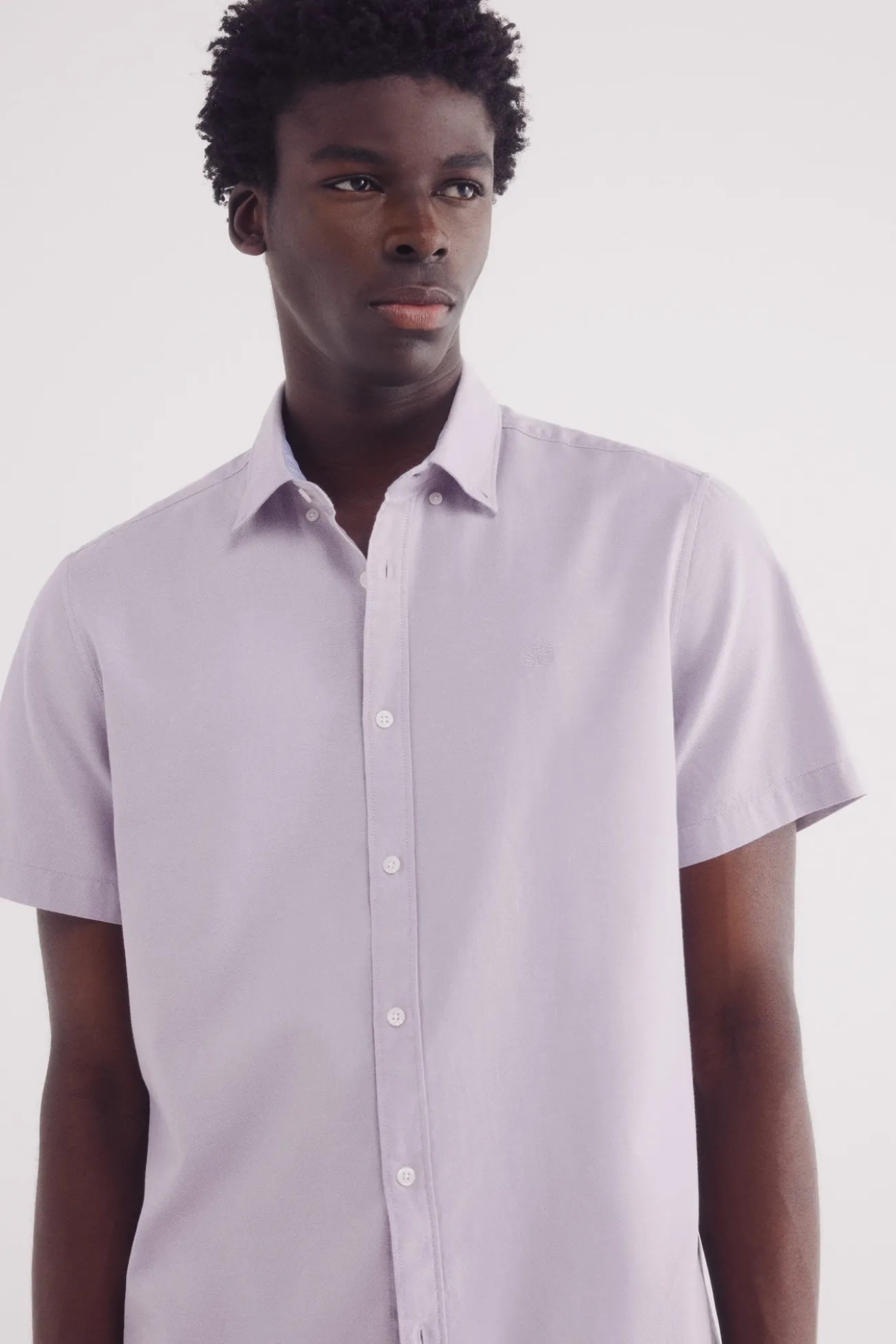 Camisa manga corta estructura bicolor