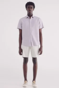 Camisa manga corta estructura bicolor