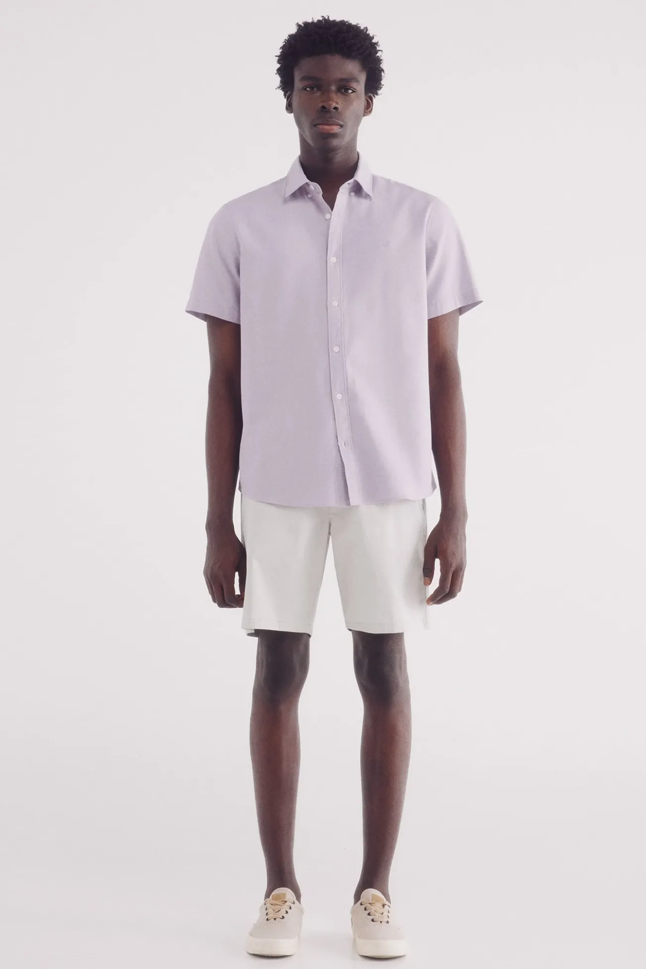 Camisa manga corta estructura bicolor