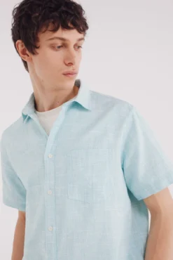 Camisa manga corta estructura bicolor