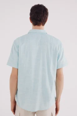 Camisa manga corta estructura bicolor