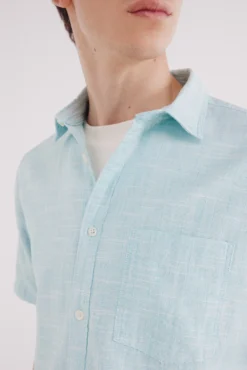 Camisa manga corta estructura bicolor