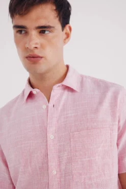 Camisa manga corta estructura bicolor
