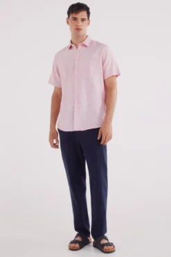 Camisa manga corta estructura bicolor