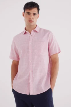 Camisa manga corta estructura bicolor