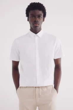 Camisa manga corta estructura bicolor