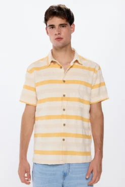Camisa manga corta jacquard