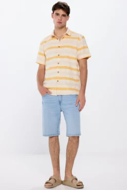 Camisa manga corta jacquard