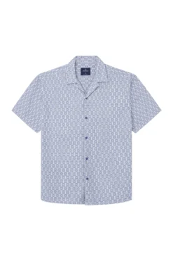 Camisa manga corta jacquard bordado