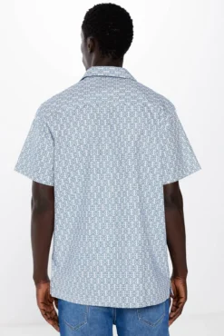 Camisa manga corta jacquard bordado