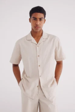 Camisa manga corta jacquard ligero