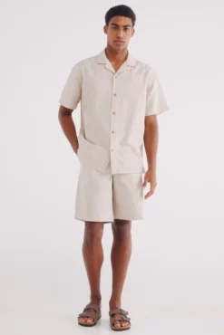 Camisa manga corta jacquard ligero