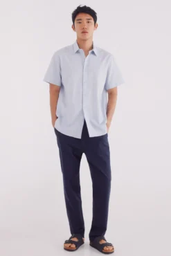 Camisa manga corta lino