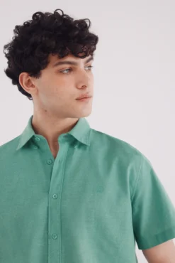 Camisa manga corta lino