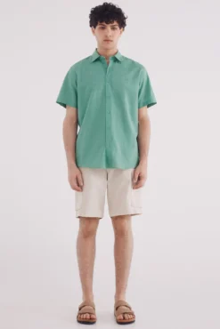 Camisa manga corta lino