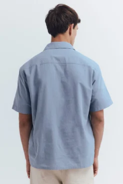 Camisa manga corta polera algodón slub