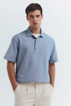 Camisa manga corta polera algodón slub