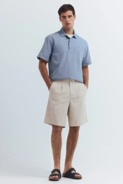 Camisa manga corta polera algodón slub
